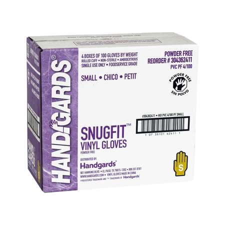 Handgards Handgards Snugfit Powder Free Small Vinyl Glove, PK400 304362411